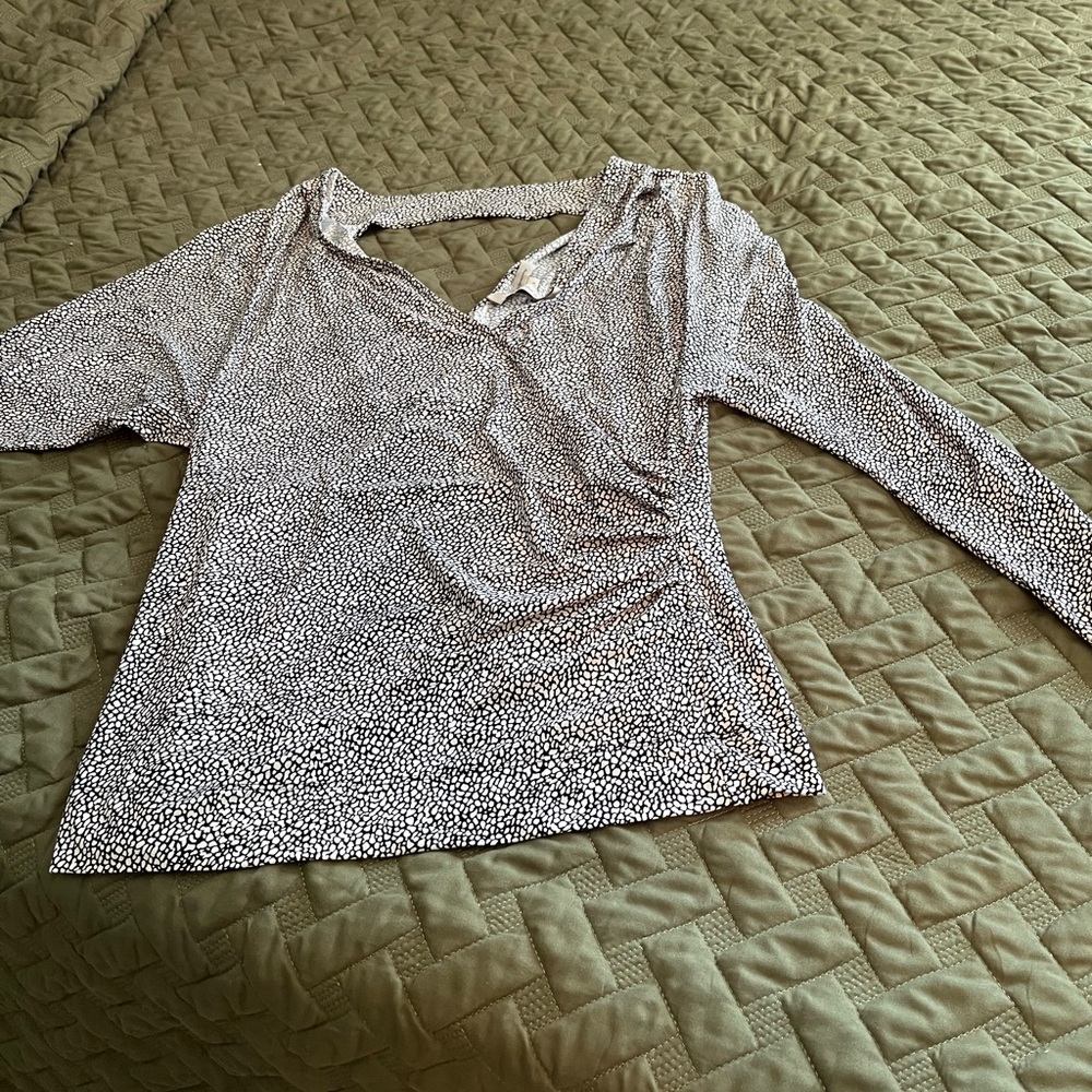 BCBGeneration Black and White Dotted Blouse